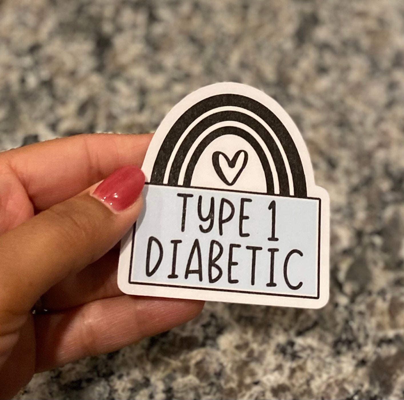Type 1 Diabetic Rainbow Water Resistant Sticker