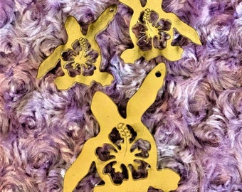 Hibiscus Flower Turtle Keychain/Pendant Mold/Hibiscus Flower Turtle Earrings Mold/Jewelry Set Mold/Turtle with flower Keychain/Pendant Mold