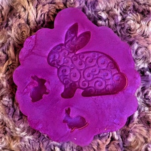 Etched Bunny with Babies/Bunny Jewelry Set/Bunny Pendant/Keychain/Bunny earrings/Easter Jewelry Set
