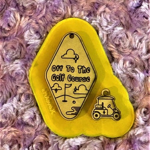 Off to the Golf Course Keychain with Charm Mold/Off to the Gold course Mold/Keychain Mold with Charms/Golf course Mold