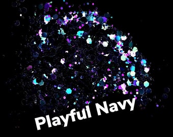 Mezcla gruesa de purpurina camaleón-JUEGO NAVY