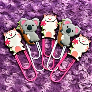 Polymer Cat Paper Clip/Polymer Koaa Paperlip/Polymer Cat Bookmark/Polymer Koala Bookmark/Bookmark/Paperclip/Large Paperclip/Animal Bookmark