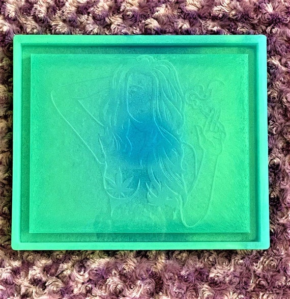 XL Etched Rolling Tray Mold/lady Rolling Tray Mold/smoking Hot Tray Mold 