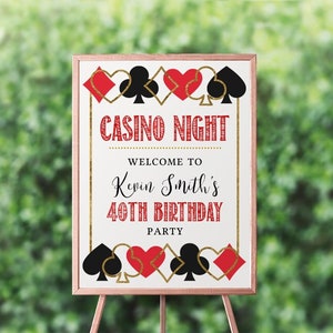 Poker Party Welcome Sign | DIY Welcome Sign, Editable Welcome, Poker Sign, Casino Welcome Sign, Poker Party Sign, Poker Birthday Sign