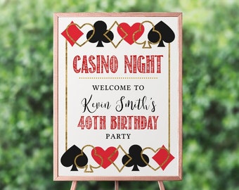 Poker Party Welcome Sign | DIY Welcome Sign, Editable Welcome, Poker Sign, Casino Welcome Sign, Poker Party Sign, Poker Birthday Sign