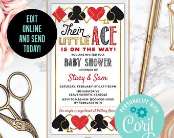 Poker Smartphone Invitation | Text Invitation, Smartphone Invite, Casino Invitation, Vegas Invitation, Ace Shower Invite, Poker Baby Shower