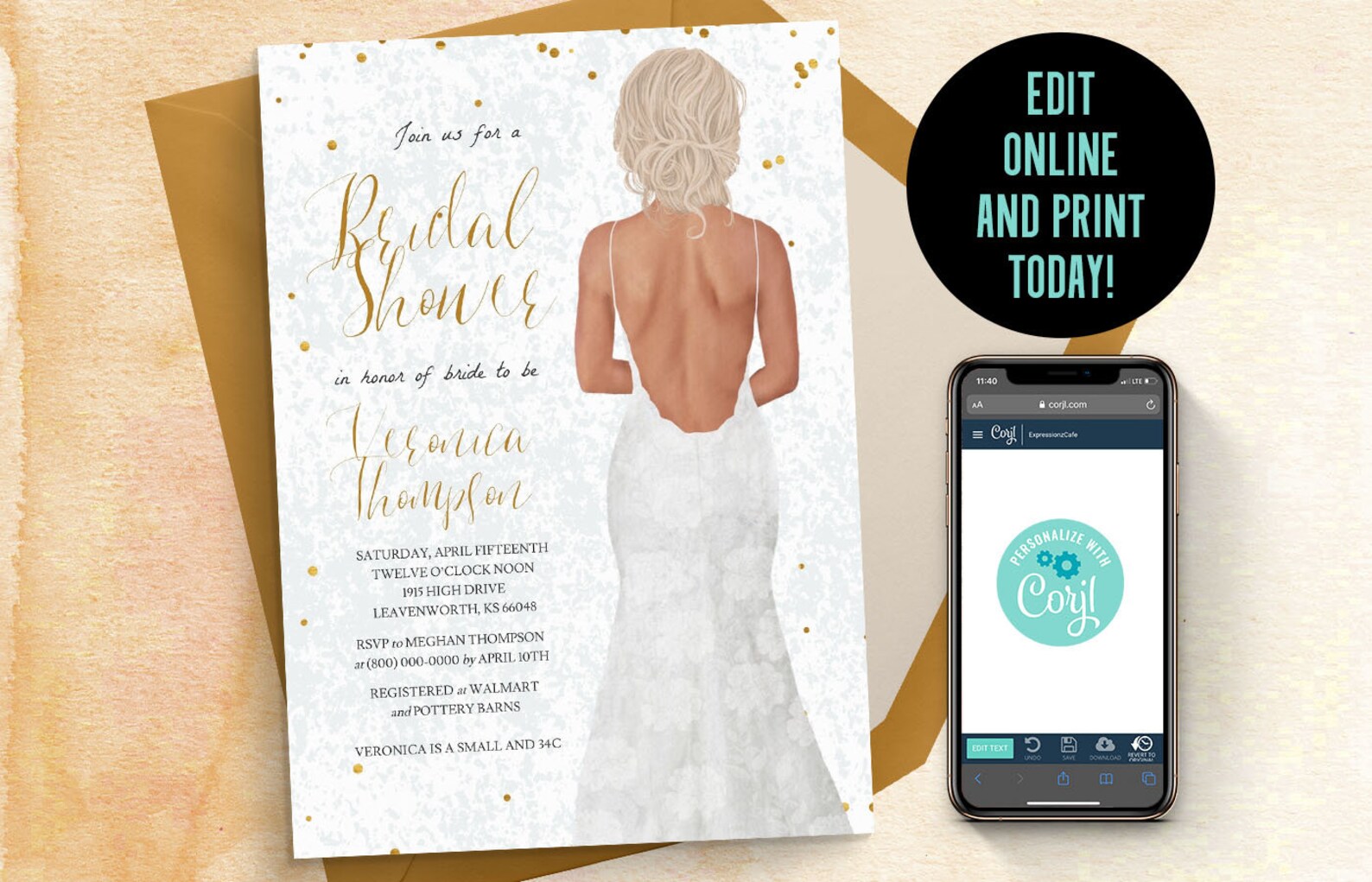 Wedding Gown Invite Wedding Dress Invite Bridal Gown Etsy