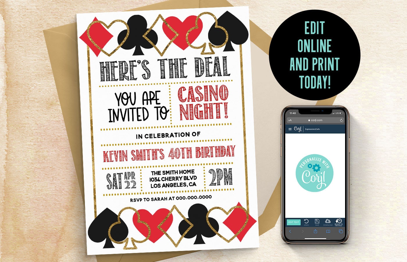 Editable Poker Invitation Template, Casino Invitation, Poker Party, Poker Birthday, Vegas Invitation, Poker Theme, Spade Invitation