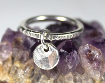 Riveted Fidget Pebble Ring, Zero Waste Packaging, Anxiety Ring, Meditation Ring, Worry Ring, Sterling Silver Fidget Ring, Recycled Sterling