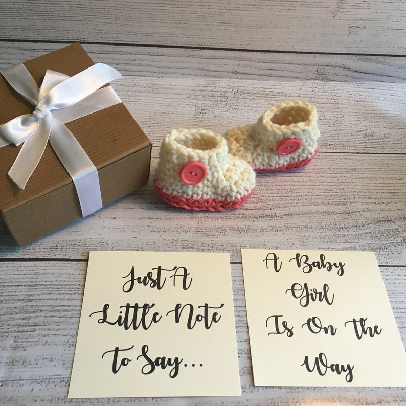 Baby Announcement Grandparents, Baby Reveal Booties, Grandparents Pregnancy Reveal, Baby Announcement Booties image 1