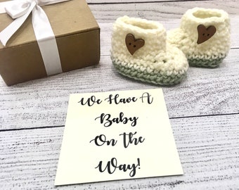 Parents Pregnancy Announcement, Pregnancy Announcement For Grandparents, Baby Announcement Booties, Grandparents Pregnancy Reveal Booties