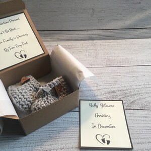 Pregnancy announcement grandparents booties, parents baby announcement box, grandparents pregnancy reveal bootie box, pregnancy booty box