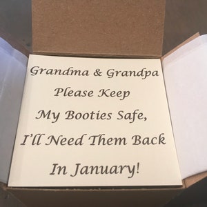 Grandparents Pregnancy Announcement, Announcement Booties, Pregnancy Announcement Grandma , Bootie Reveal Grandparents, Baby Announcement image 4