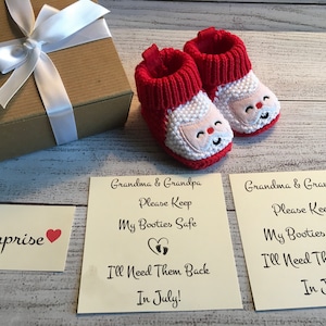 Grandparents pregnancy announcement booties,Baby announcement box, Grandparents pregnancy reveal bootie box,Grandparents pregnancy booty box