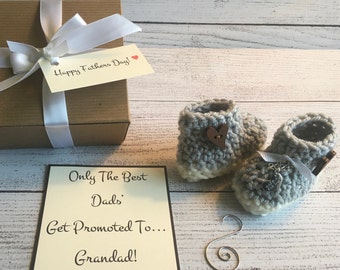 Fathers Day pregnancy announcement, baby announcement Grandad,  Poppy pregnancy reveal, you're going to be a Grandpa announcement bootie box
