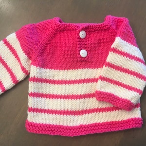 Sweater,  Newborn Sweater, Baby Girl Sweater, Sized 2-4 months, Hand Knit Sweater