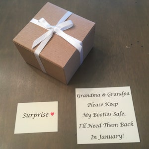 Grandparents Pregnancy Announcement, Announcement Booties, Pregnancy Announcement Grandma , Bootie Reveal Grandparents, Baby Announcement image 2