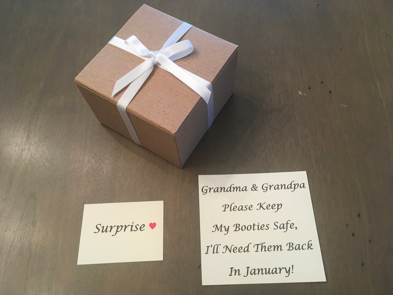 Grandparents Pregnancy Announcement, Announcement Booties, Pregnancy Announcement Grandma , Bootie Reveal Grandparents, Baby Announcement image 2