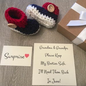 Pregnancy announcement, Pregnancy Announcement Grandparents, Bootie pregnancy announcement  gift box, Grandparents pregnancy announcement