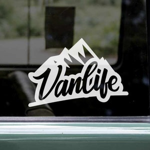 Van Life Sticker, Camper Van Life Sticker, Mountain Window Sticker. Laser Cut Out Decal