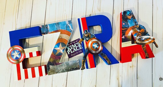 Captain America Letters Captain America Birthday Decor Etsy