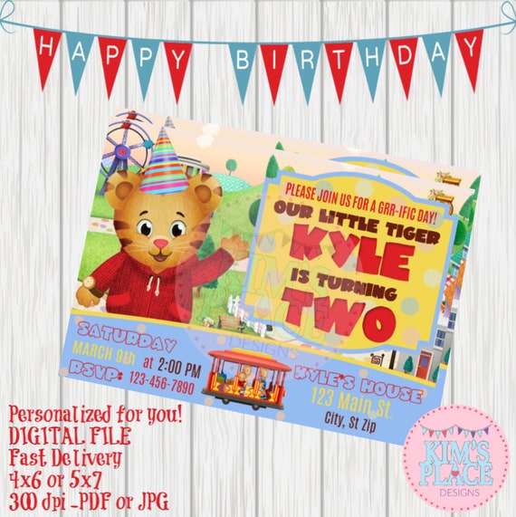 Daniel Tiger Invitation Daniel Tiger Birthday Party Daniel Tiger