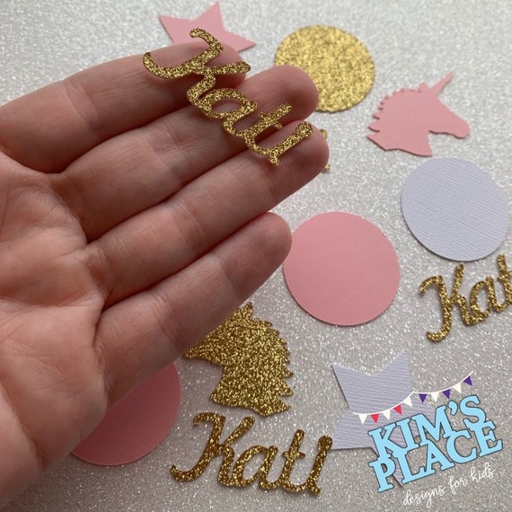 Name Confetti, Unicorn Confetti, Cake Table Confetti, Dessert Table Confetti, Party Confetti, Custom Confetti, Circle Confetti,Star Confetti Il_570xn