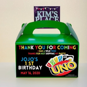 Uno Party Favor Box, Wild One Party Favors, Party Bags, Uno Birthday Favors, Birthday Decorations, UNO theme