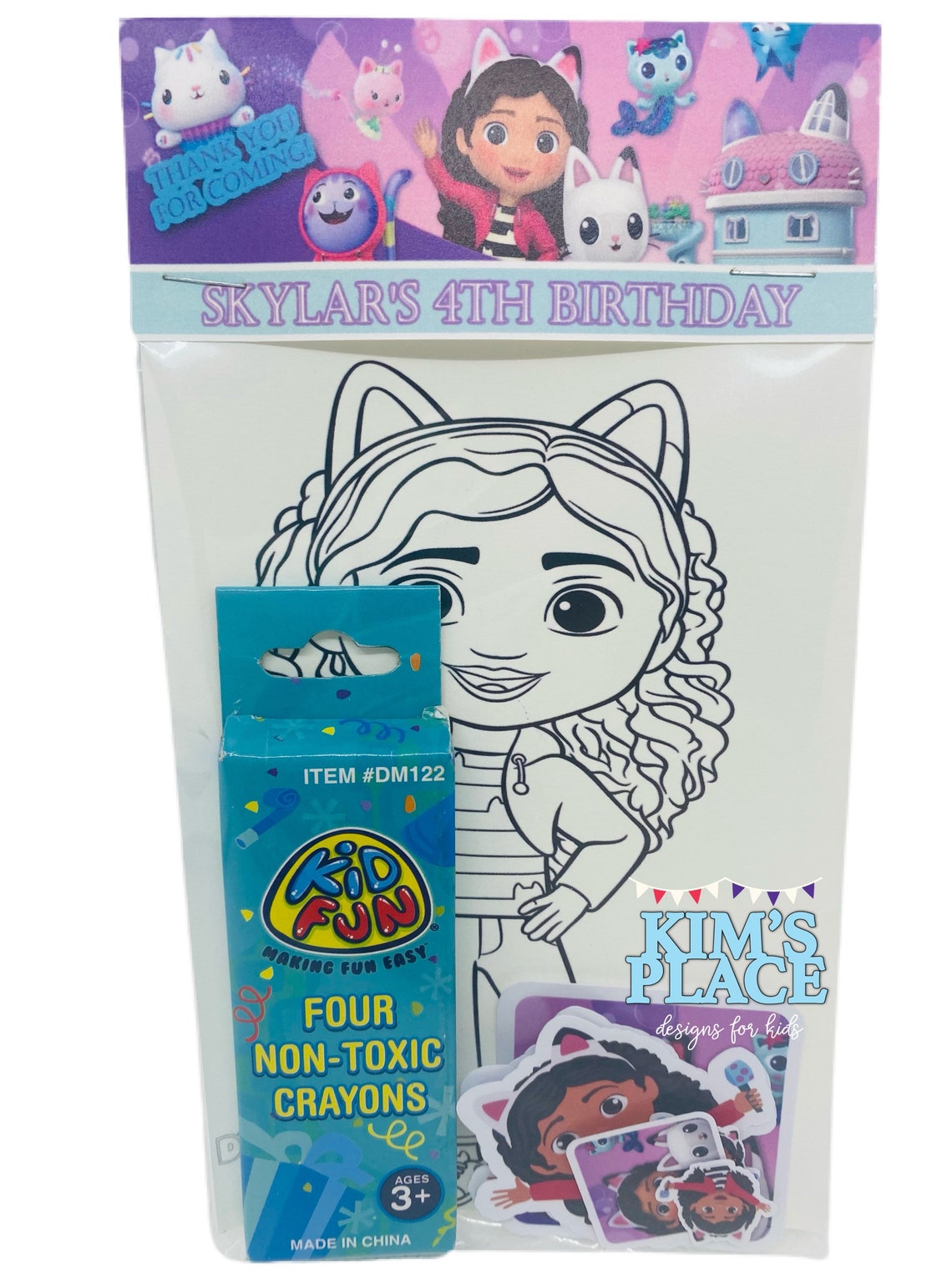 Gabbys Dollhouse Theme Coloring Activity Kit Gabbys - Etsy