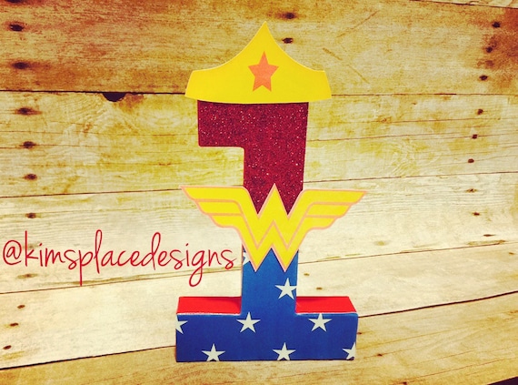 Wonder Woman Letters, Custom Decor Letters, Superhero Party Decor, Wonder Woman Party Decorations, Smash Cake Photo Props Il_570xn