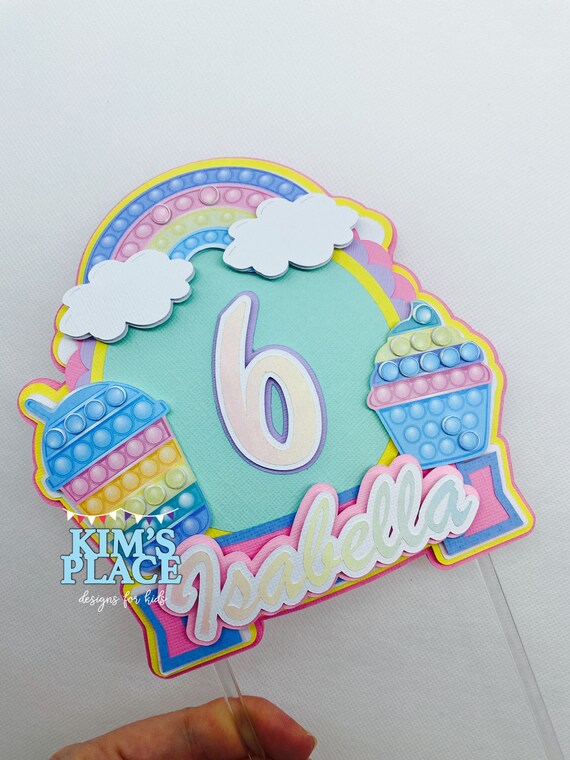 Push Pop it Cake Topper, Push Pop Bubble Cake Topper, Fidget Popper Cake Topper, Birthday Cale Topper, Custom Theme Cake Topper Il_570xn