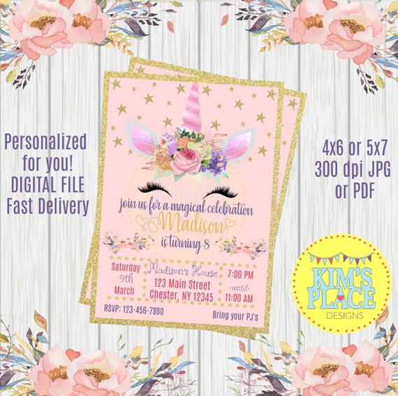 Unicorn Invitation, Unicorn Birthday Party, Unicorn Digital Download, Unicorn Decorations, Unicorn Party, Unicorn Theme, Unicorn Il_570xn