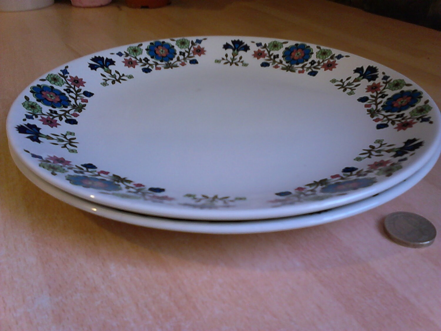 2 Midwinter Round Dinner Plates Country Garden design by Etsy