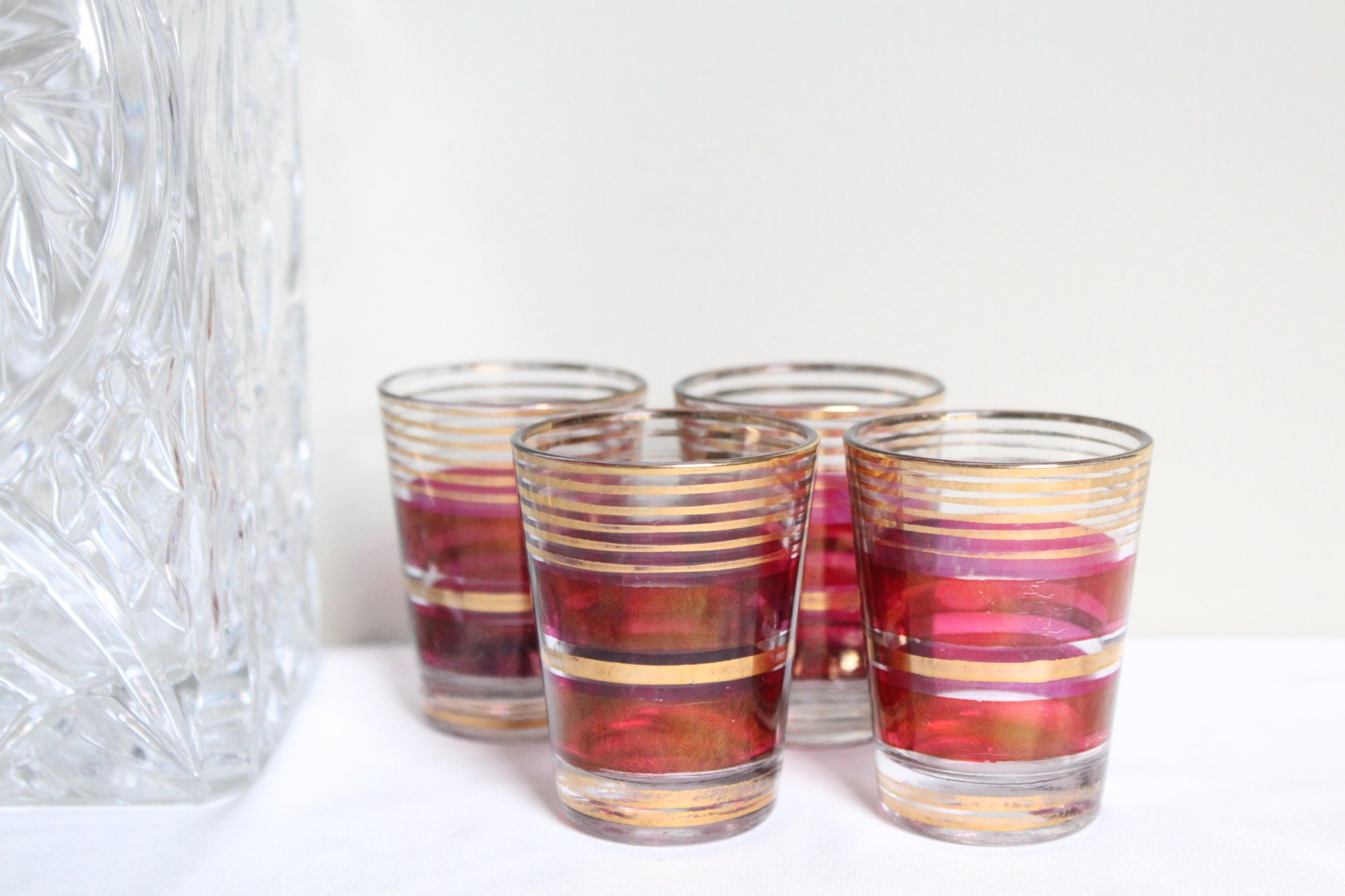 Set Of Four Vintage Shot Glasses