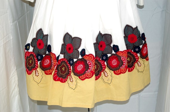 Size 8 vintage sundress floral appliques embroide… - image 3