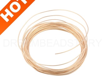 Gold Wire for Jewelry Making 14K Gold Plated Brass Smooth Plain Round Wrapping Wire 26 24 22 21 20 gauge Half Hard (You choose length)