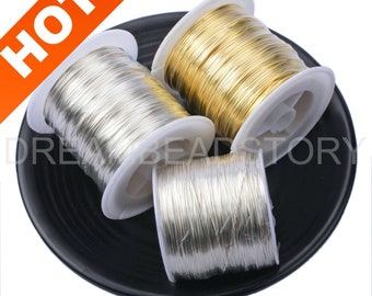 Wrapping Wire Bulk Supplies 14K Gold/ Silver Plated Jewelry/ Craft DIY Making Wire (Soft Wire 28/26/24/22/20 Gauge Sold by 1 Spool)