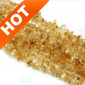 Chips de citrino natural, contas de chipstone de citrino bruto genuíno, chips de pedras preciosas para fabricação de joias, contas de chip em suprimentos a granel (Y158)