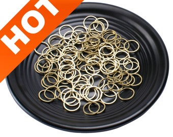 100-500 Pcs Raw Brass Simple Circles Round Hoops Rings Link Connectors Wholesale Multi Size ( 10-80mm )