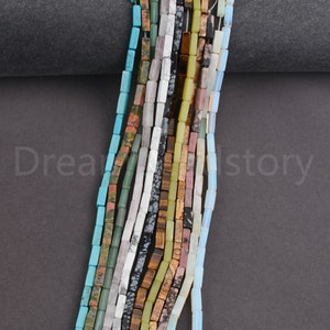 Rectangle Gemstone Beads Natural Howlite/ Amethyst/ Tiger Eye/ Rose Quartz/ Imit Turquoise 4*13mm Cuboid Beads Sold by One Strand Apx 29 Pcs