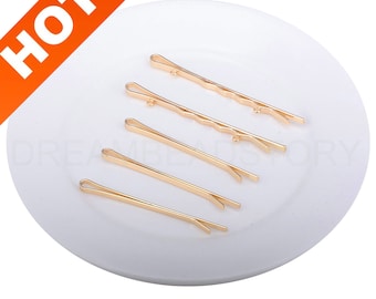 4-50 Pcs 14K Gold Plated Bobby Pin/ Plain Hair Pins/ Blank Simple Metal Hair Pin Accessories