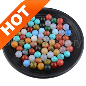 No Hole Beads for Jewelry Making Natural Gemstone Round 10mm 12mm Loose Beads without Holes Sold by 100 Pcs