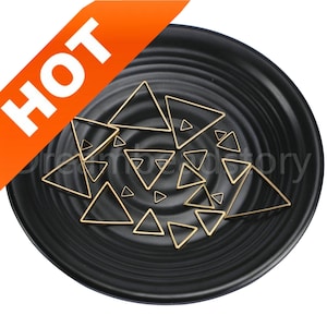 100-1000 piezas de latón crudo hueco triángulo colgante alambre hallazgos suministros 6 mm 8 mm 10 mm 12 mm 15 mm 17 mm 19 mm 25 mm 27 mm 29 mm 32 mm (sin agujero)