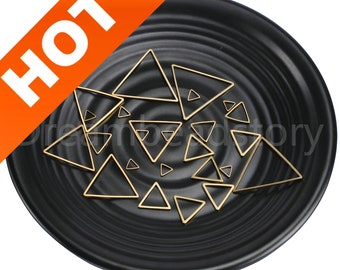 100-1000 Pcs Raw Brass Hollow Triangle Pendant Wire Findings Supplies 6mm 8mm 10mm 12mm 15mm 17mm 19mm 25mm 27mm 29mm 32mm ( No Hole )