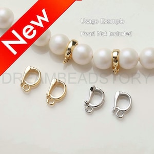 Pendant Bail Connectors - 14K Real Gold/ White Gold Plated Brass Clasp - DIY Necklace Making Accessories