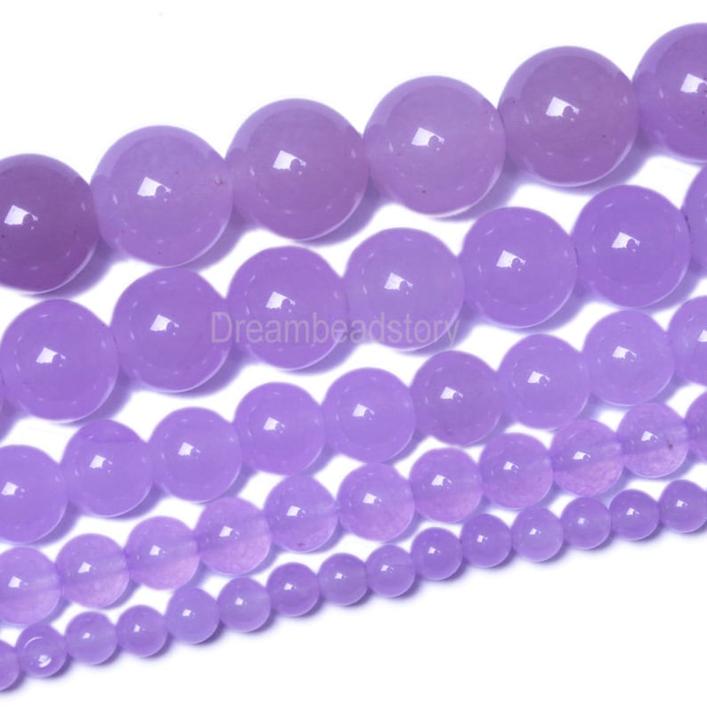 Lavender Chalcedony Beads Purple Stone Beads Violet Etsy