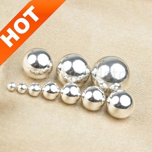 10-100 perles en argent sterling 925 en gros, perles rondes lisses unies sans couture, beaucoup d&#39;approvisionnement (sans trou de 2 à 10 mm)