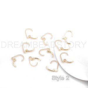 10-500 Pcs French Lever Back Earrings 14K Gold Plated Open Loop Leverback Hooks Ear Wire Findings for Earring Making Supply image 10