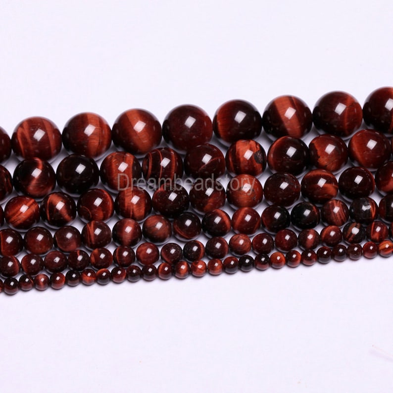 Natural Red Tiger Eye 2 4 6 8 10 12 14mm Acajou Red Eye of Tiger Gemstone Beads for Necklace Bracelet Making B87 image 7