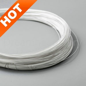 Fio de prata esterlina 925 de 2 a 50 metros para embrulhar joias, fio redondo liso e liso, calibre 28, 26, 24, 22, 21, 20, 18